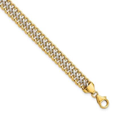 White Rhodium Polished Fancy Link Bracelet 14k Gold FB1968-8, MPN: FB1968-8, 883957183671