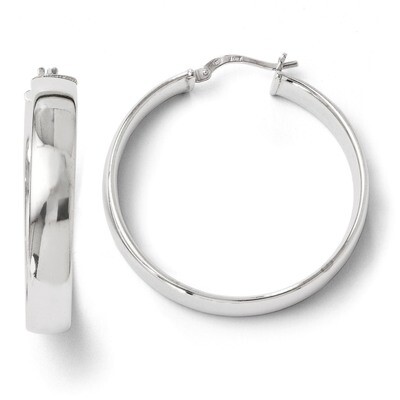 Leslie&#39;s Polished Hinged Hoop Earrings - Sterling Silver HB-QLE264, MPN: QLE264, 886774286150