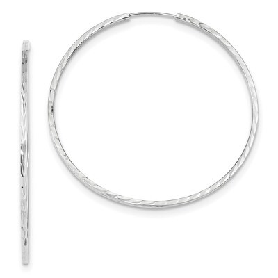 Diamond -cut Square Tube Endless Hoop Earrings 14k white Gold TF1001W, MPN: TF1001W, 191101057496