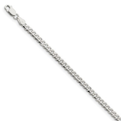 7 Inch 3.5mm Curb Chain Sterling Silver Rhodium-plated QCB100R-7, MPN: QCB100R-7, 886774038131