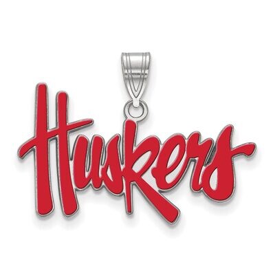 University of Nebraska Large Enamel Pendant Sterling Silver SS018UNE, MPN: SS018UNE, 886774713571