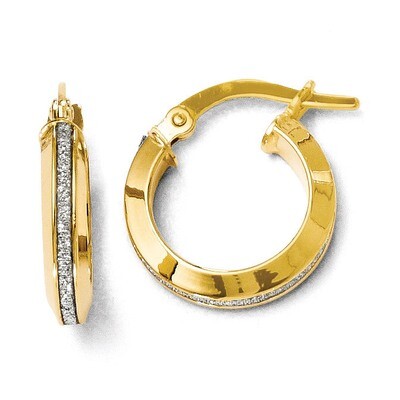Leslie&#39;s Polished Glimmer Infused Hoop Earrings - 14k Gold HB-LE333, MPN: LE333, 883957023977