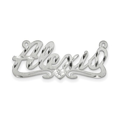 0.018 Gauge Satin Diamond-cut Nameplate Sterling Silver XNA178SS, MPN: XNA178SS, 883957971810