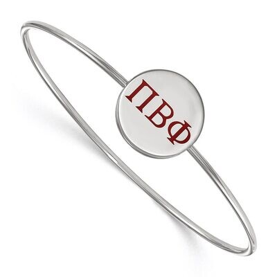 Pi Beta Phi Enameled Slip-on Bangle Sterling Silver SS023PBP-7, MPN: SS023PBP-7, 886774604091
