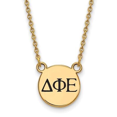 Delta Phi Epsilon Extra Small Enameled Pendant with 18 Inch Chain Gold-plated Silver GP016DPH-18, M…