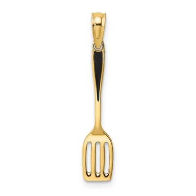 Black Enamel 3-D Spatula Charm 14k Gold K7019, MPN: K7019, 637218138807