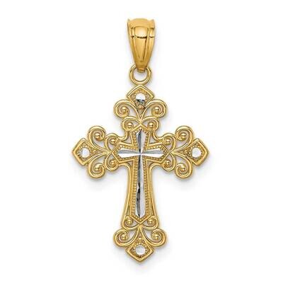 Diamond-cut Cross Pendant 14k White Gold Rhodium C4695, MPN: C4695, 883957222592