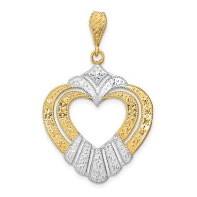 Cut-Out Heart Charm 14k Gold Rhodium K9337, MPN: K9337, 637218110322