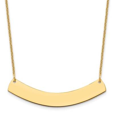 Polished Curved Blank Bar Necklace 14k Gold Medium XNA1205Y, MPN: XNA1205Y,