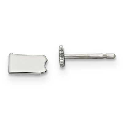 Pennsylvania State Small Earrings 14k White Gold Engravable XNE50W-PA, MPN: XNE50W-PA, 886774758701