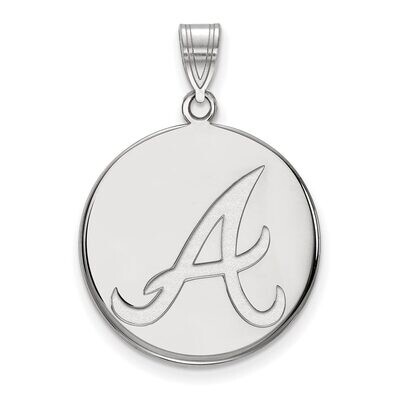 Atlanta Braves Large Disc Pendant Sterling Silver SS016BRA, MPN: SS016BRA, 886774627717