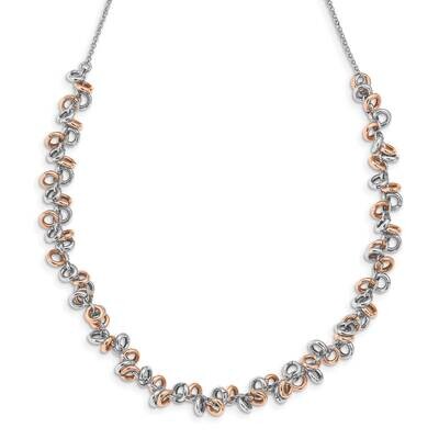Leslie&#39;s Rose-plated and White Necklace Sterling Silver HB-QLF1105-17.5, MPN: QLF1105-17.5, 1911017…