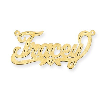 0.013 Gauge Satin Diamond-cut Nameplate Pendant 14k Gold XNA172Y, MPN: XNA172Y, 191101541872