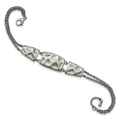 1 Inch Extender Bracelet Stainless Steel Polished Textured SRB2134-7 by Chisel, MPN: SRB2134-7, 191…