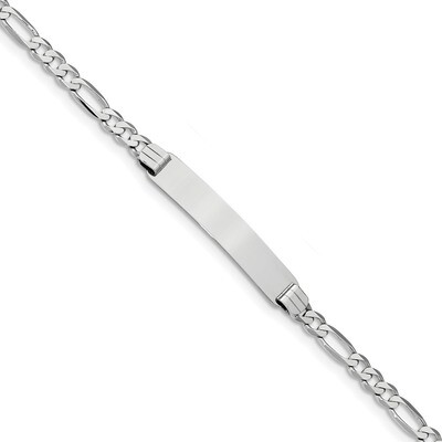 8 Inch Figaro Link ID Bracelet 14k white Gold FIG110IDW-8, MPN: FIG110IDW-8, 883957581156