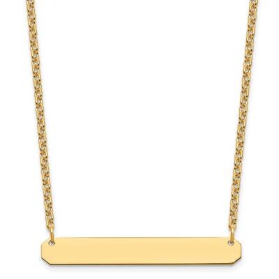 Medium Polished Blank Bar Necklace Gold-plated Sterling Silver XNA1203GP, MPN: XNA1203GP,