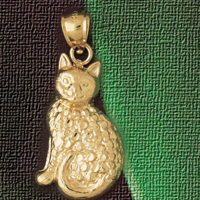 Dazzlers Jewelry Cat Pendant Necklace Charm Bracelet in Yellow, White or Rose Gold 1911, MPN: DZ-19…