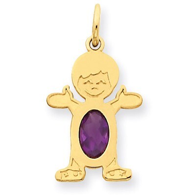 Boy 6x4 Oval Genuine Amethyst-February 14k Gold XCK13, MPN: XCK13, 883957294742