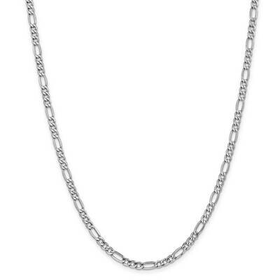 4.4mm Semi-Solid Figaro Chain 22 Inch 14k White Gold BC91-22, MPN: BC91-22, 883957169163