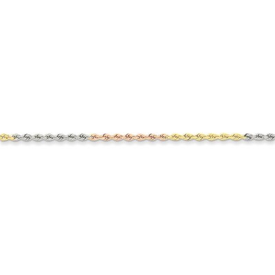 2.5mm Diamond-cut Rope Chain 7 Inch 14k Tri-Color Gold 018TC-7, MPN: 018TC-7, 886774083773
