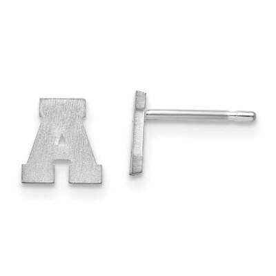 Initial Letter A Post Earrings 10k White Gold Brushed 10XNE45W/A, MPN: 10XNE45W/A,