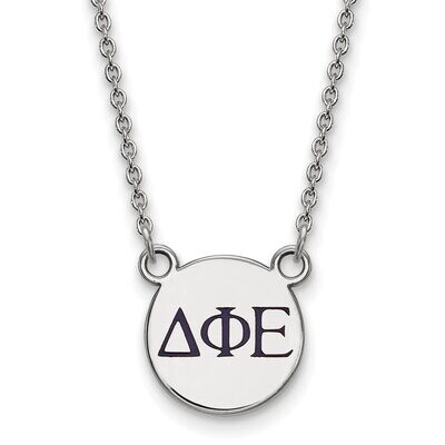 Delta Phi Epsilon Extra Small Enameled Pendant with 18 Inch Chain Sterling Silver SS027DPH-18, MPN:…