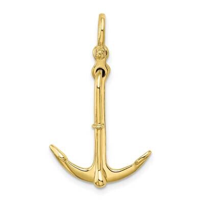 3-D Polished Anchor 2 Piece and Moveable Charm 10k Gold 10K7925, MPN: 10K7925,