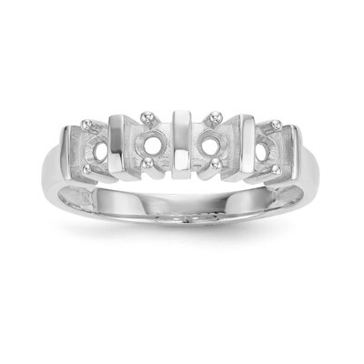 Mothers &amp; Family 14K White Gold Polished 4-Stone Ring Mounting XMR6/4W-7, MPN: XMR6-4W, 191101539183