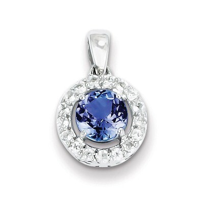 White Topaz &amp; Tanzanite Pendant Sterling Silver Rhodium-plated QP2996TZ, MPN: QP2996TZ, 883957358444