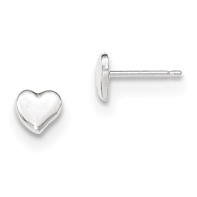 Heart Post Earrings 14k White Gold Polished YE1734, MPN: YE1734, 191101367373