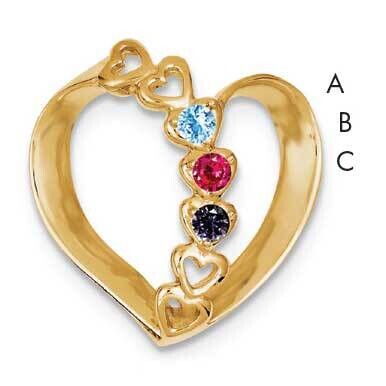 Synthetic Diamond Family Heart Slide 14k Gold XMP4/3SY, MPN: XMP4/3SY, 883957142074