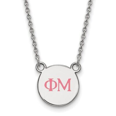 Phi Mu Extra Small Enameled Pendant with 18 Inch Chain Sterling Silver SS027PHM-18, MPN: SS027PHM-1…