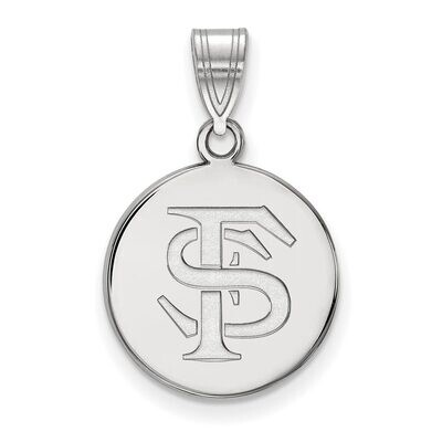 Florida State University Medium Disc Pendant 10k White Gold 1W039FSU, MPN: 1W039FSU, 886774786773