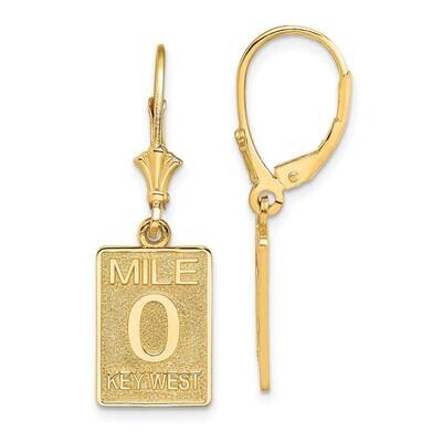 Mile Marker 0 Key West Leverback Earrings 14k Gold TF1841, MPN: TF1841, 637218177530