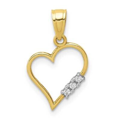 Heart Pendant 10k Gold CZ Diamond 10C1439, MPN: 10C1439,