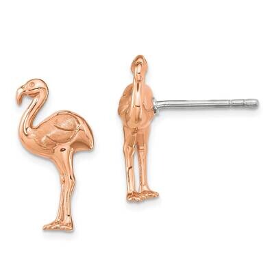 Rose Gold-Plated Flamingo Post Earrings Sterling Silver QE15637, MPN: QE15637, 196904154663