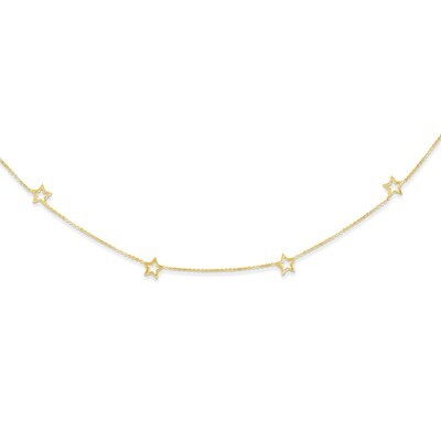 Star with 2in Extension Necklace 16 Inch 14k Gold SF1724-16, MPN: SF1724-16, 886774300160
