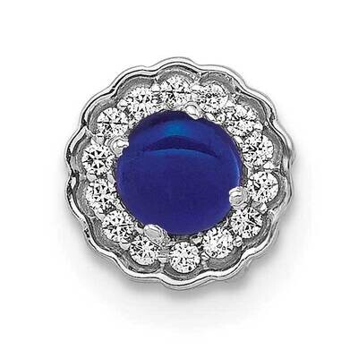 Cabochon .38 Sapphire Chain Slide 14k White Gold Diamond PM4032-SA-007-WA, MPN: PM4032-SA-007-WA, 8…