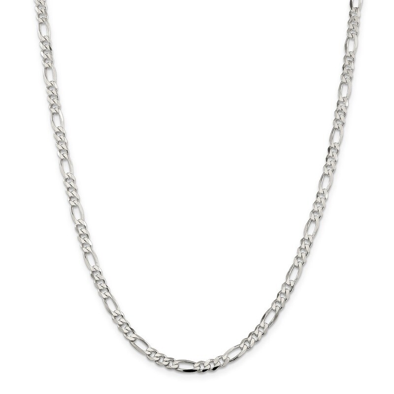 30 Inch 4.25mm Figaro Chain Sterling Silver QFG120-30, MPN: QFG120-30, 886774124315