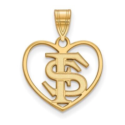Florida State University Pendant in Heart Gold-plated Silver GP017FSU, MPN: GP017FSU, 886774920986