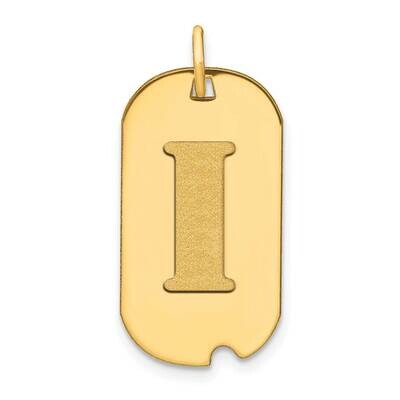 Letter I Initial Dog Tag Pendant 14k Gold Polished YC1439I, MPN: YC1439I, 196904085035