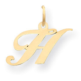 Initial H Charm 14K Gold Small Fancy Script YC650H, MPN: YC650H, 886774136547
