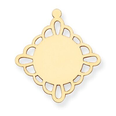 Open Diamond Scalloped Shape with Eyelet Stamping 14k Yellow Gold YG1289, MPN: YG1289,