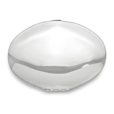 Oval Shaped Compact Mirror Silver-tone GM16850, MPN: GM16850, 788089048037