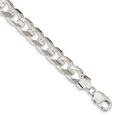 9 Inch 11.0mm Domed Curb Chain Sterling Silver QRC350-9, MPN: QRC350-9, 883957902494