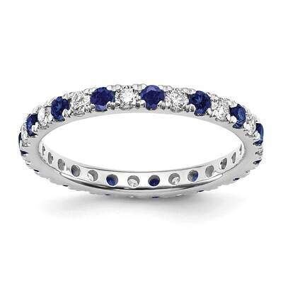 Si1/Si2 G H I &amp; Created Blue Sapphire Eternity Band 14k White Gold Lab Grown Diamond ET0049-CSA-050…