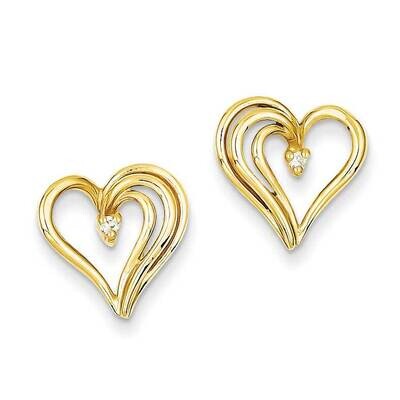 AAA Diamond Heart Earring 14k Gold XE242AAA, MPN: XE242AAA, 883957338903