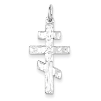 Eastern Orthodox Cross Charm Sterling Silver QC3375, MPN: QC3375, 883957524771