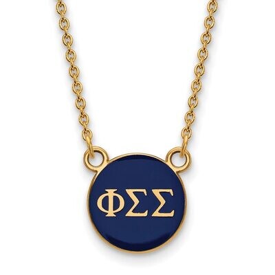 Phi Sigma Sigma Extra Small Enameled Pendant with 18 Inch Chain Gold-plated Silver GP029PSS-18, MPN…
