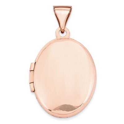 Polished 17Mm Plain Oval Locket 14k Rose Gold XL670, MPN: XL670, 883957144627